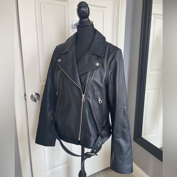 Madewell Leather Moto Jacket PLEASE READ DESCRIPTION FOR SIZING DETAILS - Picture 1 of 10
